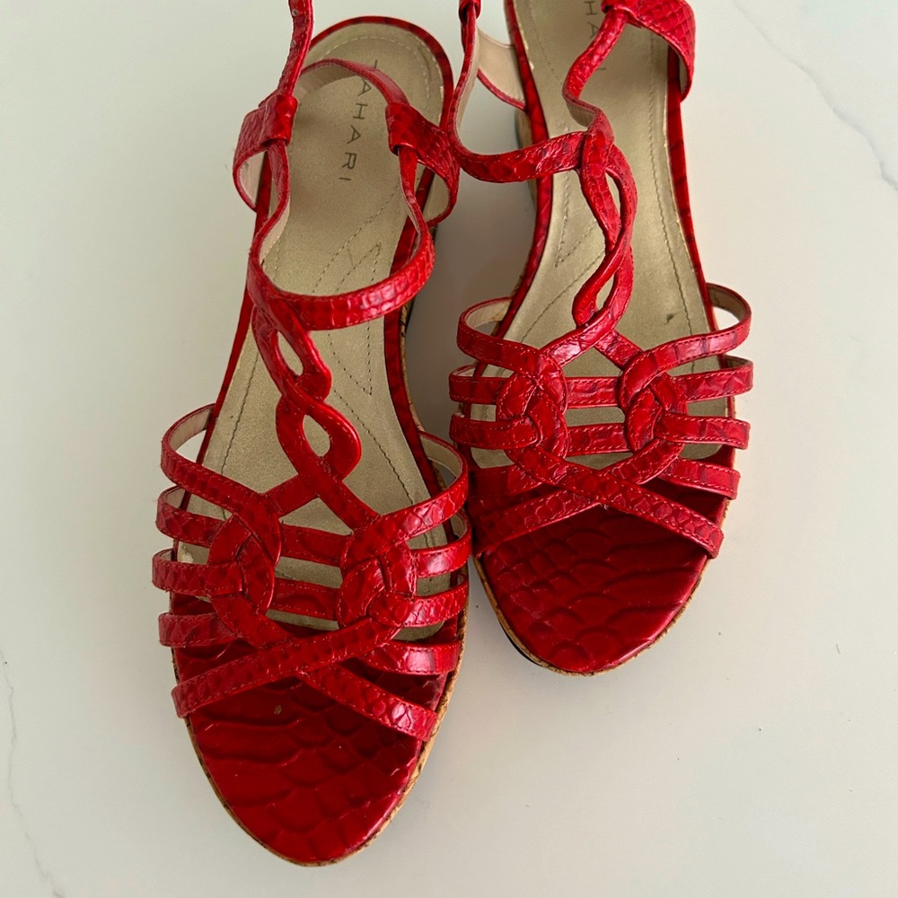 Beautiful red leather sandals